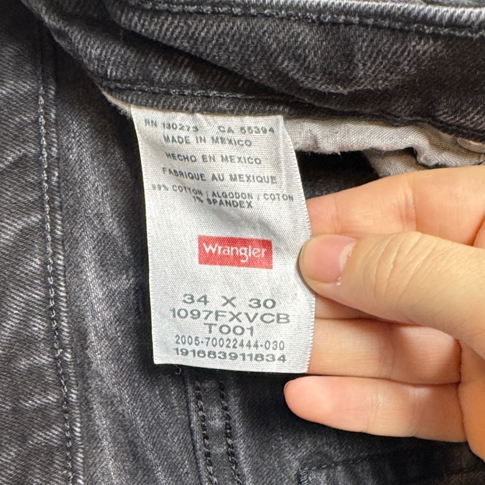 Wrangler Five Star Premium Denim Flex Jeans 34x30 Black Relaxed Fit - Picture 3 of 6